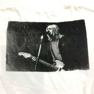 【ゆうパケット対応】カート・コバーン/KurtCobain両面プリントバンドTシャツ半袖サイズ:Lホワイト【新品】新品mellowフォトプリント【あす楽対応】【古着屋mellow楽天市場店】