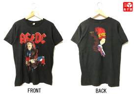 【ゆうパケット対応】エーシー・ディーシー AC/DC "アンガス ヤング・96ツアー" 両面プリント バンド Tシャツ 半袖 サイズ：M, L　ブラック【新品】 新品 mellow 【あす楽対応】【古着屋mellow楽天市場店】