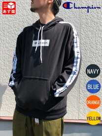 ★10%オフ クーポン 4/2 14時まで★チャンピオン/Champion tape hoodie ロゴテープ・ボックスロゴ プルオーバー スウェット パーカー フーディー 長袖 サイズ：XS, S, M, L, XL, 2XL カラー：BLACK, NAVY, BLUE, YELLOW, ORANGE 【新品】 新品 mellow 【あす楽対応】