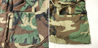 87年製アメリカ軍U.S.ARMYM-65ウッドランドカモフィールドジャケットワッペン付きサイズ:MEDIUM-SHORT【ミリタリージャケット】【古着】古着【中古】中古mellow【あす楽対応】【古着屋mellow楽天市場店】