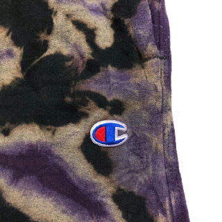 チャンピオン/ChampionTIEDYEsweatpantsタイダイ柄スウェットパンツワンポイント実寸:W29〜W36位パープル×ブラック【古着】古着【中古】中古mellow【あす楽対応】【古着屋mellow楽天市場店】