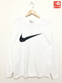 ★10%オフ クーポン 4/30 14時まで★NIKE L/S Tee ナイキ ロンT 長袖 スウッシュロゴ　サイズ：S, M, L, 2XL, 3XL ホワイト 【STANDARD FIT】【LOOSE FIT】【古着】 古着 【中古】 中古 mellow【あす楽対応】【古着 mellow楽天市場店】