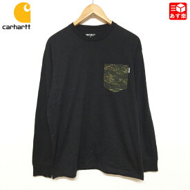 【30％オフ★お得なクーポンあり】カーハート/Carhartt タイガーカモ柄 ポケット付き Tシャツ 長袖 ロンT　サイズ：XS, S, M, XL　ブラック【新品】 新品 mellow 【あす楽対応】【古着 mellow楽天市場店】