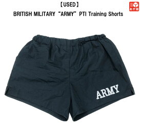 【30％オフ★お得なクーポンあり】【USED】BRITISH MILITARY "ARMY" PTI Training Shorts イギリス軍 トレーニング ショーツ ショートパンツ ARMYロゴ　サイズ(表記)：M, L, XL　ブラック【SHORTS, MANS, PTI, TRI-SERVICE】【古着】 古着 【中古】 中古 mellow【あす楽対