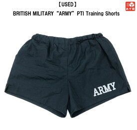 【USED】BRITISH MILITARY "ARMY" PTI Training Shorts イギリス軍 トレーニング ショーツ ショートパンツ ARMYロゴ　サイズ(表記)：M, L, XL　ブラック【SHORTS, MANS, PTI, TRI-SERVICE】【古着】 古着 【中古】 中古 mellow【あす楽対応】【古着 mello