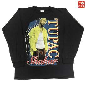 ★10%オフ クーポン 4/30 14時まで★トゥーパック/2PAC 両面プリント ロンT 長袖 Tシャツ サイズ：XL　ブラック【新品】 新品 mellow 【あす楽対応】【古着屋mellow楽天市場店】