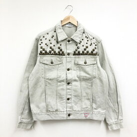 ゲス GEORGES MARCIANO for GUESS スタッズ デニム ジージャン トラッカージャケット カラーデニム サイズ：メンズ M アイボリー Made in U.S.A あす楽対応【中古】