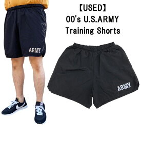 ★10%オフ クーポン 4/2 14時まで★US古着 00's U.S.ARMY Training Shorts アメリカ軍 トレーニング ショーツ ショートパンツ リフレクタープリント　サイズ(表記)：M, L, XL ブラック あす楽対応【中古】