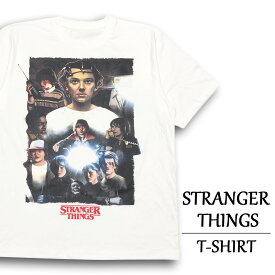 ★30%オフ クーポン 4/30 14時まで★ストレンジャー・シングス Tシャツ 半袖 STRANGER THINGS 両面プリント サイズ：メンズ XL 相当 ビッグサイズ ホワイト あす楽対応 【新品】