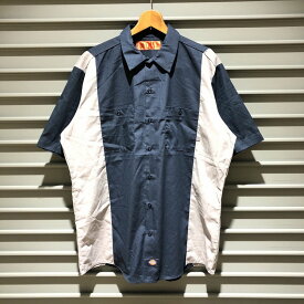 ディッキーズ Dickies ワークシャツ 半袖 2トーン サイズ：メンズ XL ネイビー×グレー LS524DNSM【中古】