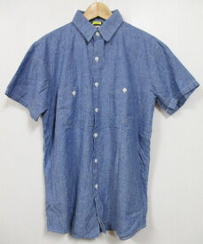 【50％オフ★お得なクーポンあり】OSH KOSH B'GOSH / オシュコシュ シャンブレー 半袖シャツ 青 Made in U.S.A 【サイズ：M】【あす楽対応】【古着屋mellow楽天市場店】【中古】