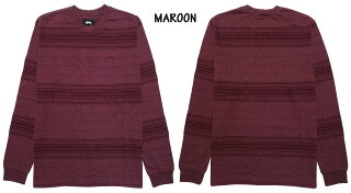 ステューシーSTUSSYロンT長袖TシャツボーダートラヴィスクルーTRAVISL/SLCREWチャコールグレーマルーンS,M,L,XL【1140115】【新品】新品mellowUSA企画カットソーロンティー【あす楽対応】【古着mellow楽天市場店】