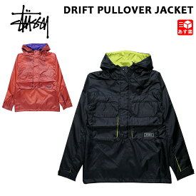 【20％オフ★お得なクーポンあり】ステューシー STUSSY プルオーバー ジャケット パーカー ドリフト DRIFT PULLOVER JACKET ブラック ピンク S , M , L 【115451】【新品】 新品 mellow USA企画 ハーフジップ フーディー ストリート 【あす楽対応】【古着屋mellow楽天市場