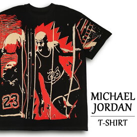 マイケル・ジョーダン Tシャツ 半袖 MICHAEL JORDAN 全面プリント サイズ：メンズ XL 相当 ビッグサイズ ブラック あす楽対応 【新品】