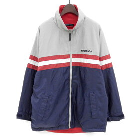 ノーティカ/NAUTICA ナイロン×フリース リバーシブル ジャケット サイズ：Boy's M　グレー×ネイビー×レッド×ホワイト/レッド 【古着】 古着 【中古】 中古 mellow 【古着屋mellow楽天市場店】