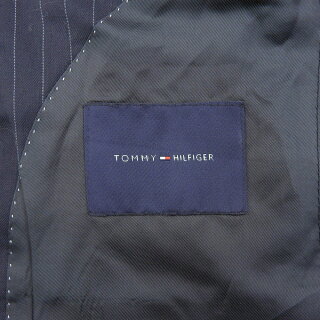 トミーヒルフィガー/TOMMYHILFIGER2つボタンストライプ柄ウールテーラードジャケットサイズ:R38濃紺ダークネイビー【古着】古着【中古】中古mellow【あす楽対応】【古着屋mellow楽天市場店】