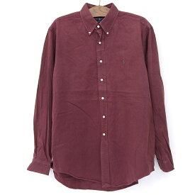 ラルフローレン Ralph Lauren ロングスリーブ ボタンダウンシャツ 長袖 サイズ：XL バーガンディー 【古着】 古着 【中古】 中古 mellow 【古着屋mellow楽天市場店】