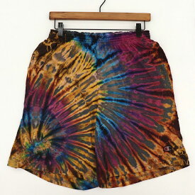 チャンピオン Champion ショートパンツ タイダイ柄 イージー ショーツ TIEDYE short pants サイズ：M　オレンジ系×パープル×ブルー 【古着】 古着 【中古】 中古 mellow 【古着屋mellow楽天市場店】