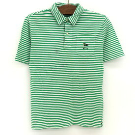 ポロラルフローレン POLO by RALPH LAURN 半袖 ポロシャツ サイズ：Boy's L グリーン×ホワイト ボーダー 【古着】 古着 【中古】 中古 mellow 【古着屋mellow楽天市場店】