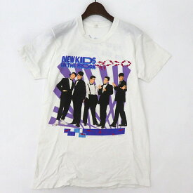 80's ニュー・キッズ・オン・ザ・ブロック New Kids On The Block Tシャツ プリント バンド 半袖 サイズ：MEN'S XS-S位 ホワイト 【古着】 古着 【中古】 中古 mellow 【古着屋mellow楽天市場店】