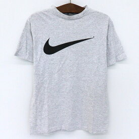 90's ナイキ NIKE スウッシュ プリント Tシャツ 半袖　サイズ：M ヘザーグレー MADE IN USA【古着】 古着 【中古】 中古 mellow 【古着屋mellow楽天市場店】