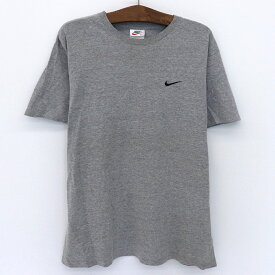 ナイキ NIKE スウッシュ ロゴ刺繍 Tシャツ 半袖 サイズ：M ヘザーグレー MADE IN USA【古着】 古着 【中古】 中古 mellow 【古着屋mellow楽天市場店】