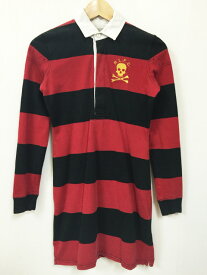 ★10%オフ クーポン 4/30 14時まで★【SP7】RUGBY RALPH LAUREN/ラグビー ラルフローレン 長袖 ラガーシャツ ワンピース 黒×赤 【サイズ：Women's S】【小さめ】【レディース】【US古着】【中古】【あす楽対応】【古着屋mellow楽天市場店】