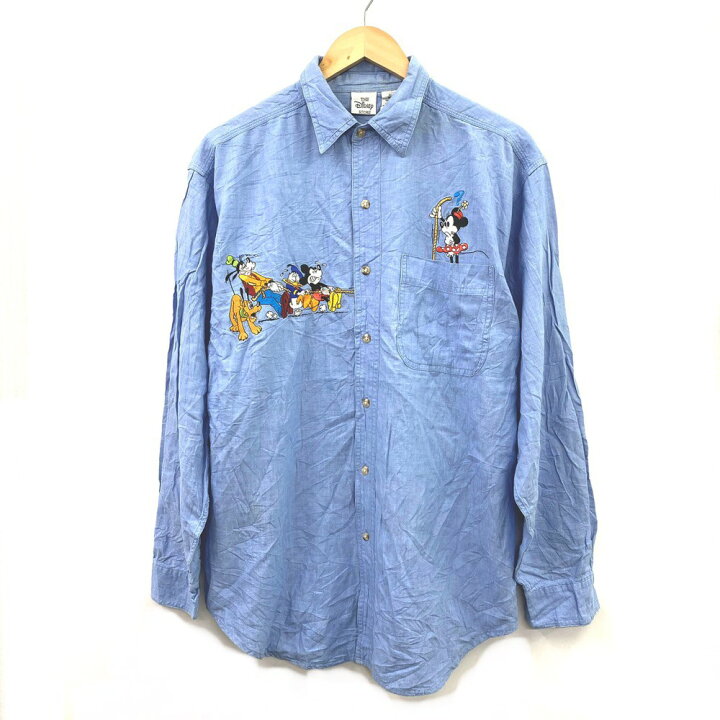 楽天市場】ディズニー キャラクター Disney 刺繍 シャンブレー シャツ  