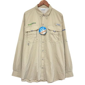 コロンビア Columbia PFG フィッシング ロングスリーブ シャツ ボタンダウン OMNI-SHADE 薄手 無地 長袖 サイズ：XL ベージュ 【新品】 新品 mellow 【古着屋mellow楽天市場店】