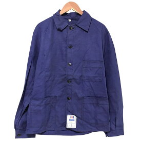 PIGEON VOYAGEUR フレンチ ワークジャケット カバーオール ユーロワーク EURO WORK 無地 長袖 MADE IN FRANCE サイズ：48 ネイビー Deadstock デッドストック 【新古品】 新古品 フランス製 mellow 【古着屋mellow楽天市場店】