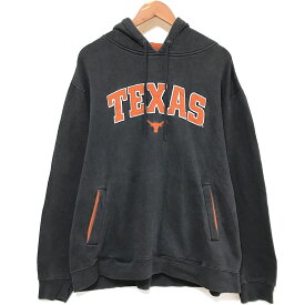 CHAMPS スウェット パーカー プルオーバー トレーナー "Texas Longhorns" カレッジ ロゴ ワッペン 刺繍 無地 長袖 サイズ：XL チャコール系 【古着】 古着 【中古】 中古 mellow 【古着屋mellow楽天市場店】