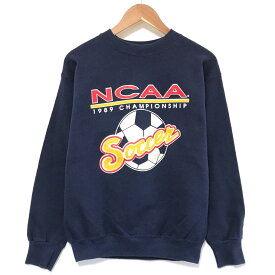 Velva Sheen スウェット シャツ プルオーバー トレーナー "1989 NCAA SOCCER CHAMPIONSHIP" プリント カレッジ 長袖 MADE IN U.S.A サイズ：XL ネイビー 【古着】 古着 【中古】 中古 アメリカ製 mellow 【古着屋mellow楽天市場店】