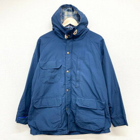 ★20%オフ クーポン 4/30 14時まで★80's ウールリッチ Woolrich ジップアップ マウンテンパーカー 裏地フランネル サイズ：WOMEN'S L ネイビー MADE IN U.S.A【レディース】【古着】 古着 【中古】 中古 mellow 【あす楽対応】 【古着屋mellow楽天市場店】