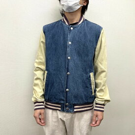 PACSUN デニム スタジャン 裏地キルティング サイズ：M インディゴ×アイボリー【古着】 古着 【中古】 中古 mellow 【あす楽対応】 【古着屋mellow楽天市場店】