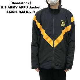 【20％オフ★お得なクーポンあり】Deadstock U.S.ARMY ACCENT APPAREL APFU Jacket アメリカ軍 ナイロン トレーニングジャケット ロゴ 刺繍 ミリタリージャケット サイズ：S-R, M-R, L-R ブラック×イエロー デッドストック 新古品 mellow あす楽対応 古着 mellow楽天市場