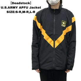 Deadstock U.S.ARMY ACCENT APPAREL APFU Jacket アメリカ軍 ナイロン トレーニングジャケット ロゴ 刺繍 ミリタリージャケット サイズ：S-R, M-R, L-R ブラック×イエロー デッドストック 新古品 mellow あす楽対応 古着 mellow楽天市場店