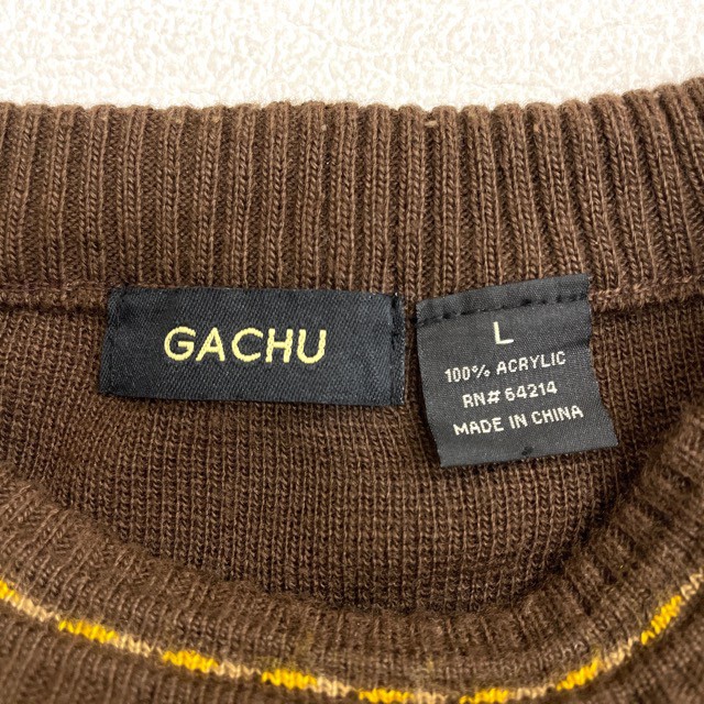 楽天市場】【中古】 GACHU 総柄 3Dニット セーター ストライプ 長袖