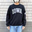 【中古】 MV SPORT NCAA アイオワ ホークアイズ スウェットシャツ プルオーバー トレーナー カレッジロゴ ワッペン 長袖 サイズ：L ブラック 古着 中古 mellow 古着屋mellow楽天市場店