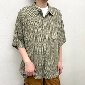 【中古】 KNIGHT SBRIDGE レーヨン シャツ 半袖 ショートスリーブ 総柄 サイズ：4XL ベージュ系 古着 中古 mellow LUXE RAYON ゆうパケット対応 あす楽対応 古着屋mellow楽天市場店