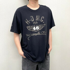 【中古】 ハーレー ダビッドソン HARLEY-DAVIDSON Tシャツ 半袖 ショートスリーブ ロゴ プリント サイズ：2XL ブラック MADE IN U.S.A 古着 中古 mellow ゆうパケット対応 あす楽対応 古着屋mellow楽天市場店