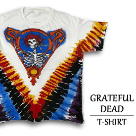 ★30%オフ クーポン 4/30 14時まで★グレイトフル デッド Tシャツ 半袖 Grateful Dead スカル＆ローゼズ Skull & Roses スカルローズ バンドTシャツ サイズ：メンズ M，L 相当 ホワイト あす楽対応 【新品】