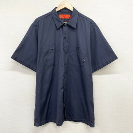 ★30%オフ クーポン 4/30 14時まで★US古着 ディッキーズ Dickies ワークシャツ 半袖 無地 サイズ：メンズ XL ビッグサイズ チャコールグレー あす楽対応【中古】