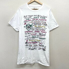 【50％オフ★お得なクーポンあり】US古着 グラフィック文字 刺繍デザイン Tシャツ 半袖 サイズ：メンズ XL ビッグサイズ ホワイト あす楽対応【中古】