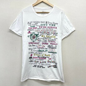 【50％オフ★お得なクーポンあり】US古着 グラフィック文字 刺繍デザイン Tシャツ 半袖 サイズ：メンズ L ホワイト あす楽対応【中古】