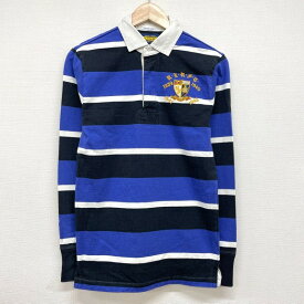 ラルフローレン ラグビー ラガーシャツ ボーダー柄 長袖 エンブレム 刺繍 RALPH LAUREN RUGBY VINTAGE SLIM FIT サイズ：メンズ XS ブルー×ブラック×ホワイト あす楽対応【新品】