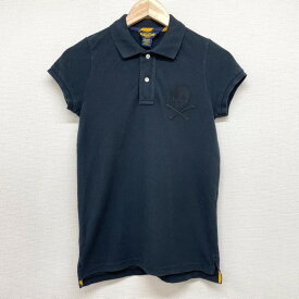 【30％オフ★お得なクーポンあり】ラルフローレン ラグビー 鹿の子 ポロシャツ 半袖 スカル 刺繍 RALPH LAUREN RUGBY サイズ：WOMEN'S M レディース ブラック あす楽対応【新品】