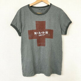 【30％オフ★お得なクーポンあり】【ゆうパケット対応】MASH 4077 リンガー Tシャツ プリント 半袖 サイズ：Boy's XXL オリーブ系 【レディース】【古着】 古着 【中古】 中古 mellow トリムTシャツ【あす楽対応】【古着屋mellow楽天市場店】