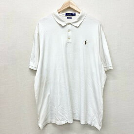 ★30%オフ クーポン 4/30 14時まで★US古着 ポロ ラルフローレン POLO RALPH LAUREN コットン ポロシャツ ビズポロ 3つボタン 半袖 無地 ワンポイント ポニー 刺繍 CLASSIC FIT サイズ：メンズ XXL ビッグサイズ ホワイト あす楽対応【中古】