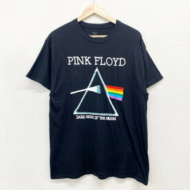 【30％オフ★お得なクーポンあり】US古着 ピンク・フロイド 刺繍デザイン Tシャツ 半袖 Pink Floyd "The Dark Side of the Moon" バンドTシャツ サイズ：メンズ L ブラック あす楽対応【中古】