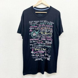 【50％オフ★お得なクーポンあり】US古着 グラフィック文字 刺繍デザイン Tシャツ 半袖 サイズ：メンズ L ブラック あす楽対応【中古】